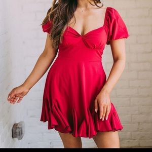 Red mini dress. Size small. Never worn